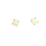 Vibrant Color Stone 14K Rosé Gold 1.0 Carat Opal Stud Earrings