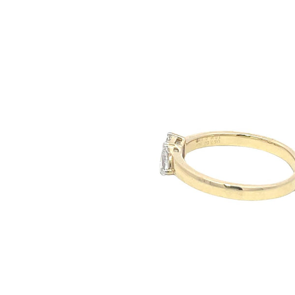 Stunning Diamond Fashion Rings 14K Gold Yellow 0.17 Carats Pear Diamond & 0.20 Carats Baguette Diamond Fashion Ring
