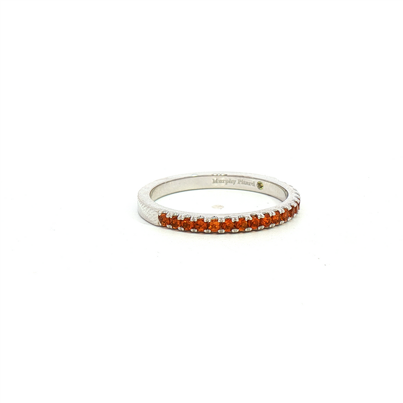 MPJ Exclusive Bold & Elegant 14K Gold White Stackable Citrine November Birthstone Fashion Band - 0.27 Carats Citrine