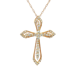 Elegant Diamond Necklaces & Pendants 18K Yellow Gold 0.70 Carats Diamond Medium Cross Pendant