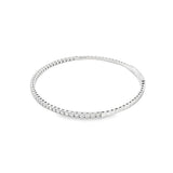 Sophisticated & Timeless Diamond Bracelets 14K White Gold 1.03 Carats Diamond Flexible Bangle Bracelet - 6.75 Inch