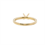 14K Gold Yellow Diamond Accented Round Engagement Ring - 1/4 CTW Diamond