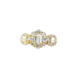 Elegant & Trendy 18K Yellow Gold 1.45 Carats Diamond Fashion Triple Halo Ring