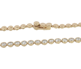Elegant Diamond Necklaces 18K Yellow Gold Bezel Set 4.80 Carats Diamond Tennis Necklace - 17 Inch