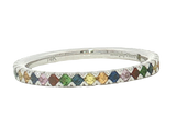 Bold & Elegant 14K White Gold 0.53 Carats Colored Gemstone Stackable Ring