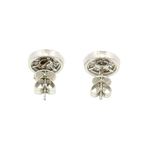Classic & Contemporary 18K White Gold Baguette & Round Cut 1.01 Carats Diamond Cluster Stud Earrings