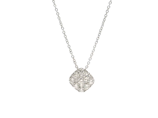 Elegant Diamond Necklaces 18K Gold White 1.22 Carats Diamonds Drop Pendant Necklace - 18 Inch