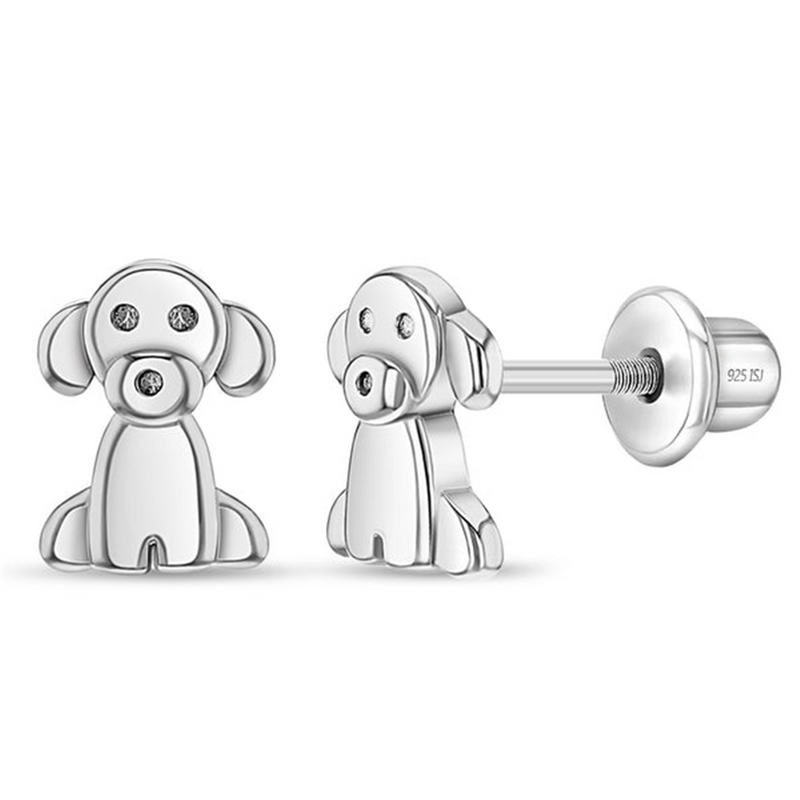 Sterling Silver Puppy Dog Pal Earrings For Children