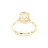 14K Yellow Gold Step Edge Bezel Set 2.04 Carats Lab Grown Diamond Ring