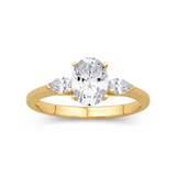 MPJ Exlusive 14 Karat Yellow Gold .24 Carats Diamond Oval Engagement Ring