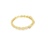 Elegant Diamond Bands 14K Yellow Gold Marquise Shape Bead &  0.04 Carats Diamond Band