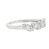 Elegant & Trendy 14K Gold White 0.42 Carats Diamond Stackable Marquise Design Fashion Band