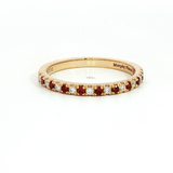 MPJ Exclusive Bold & Elegant 14K Gold Yellow Stackable Color Stone January Birthstone Bands - Garnet 0.17 Carats & Diamonds 0.12 Carats