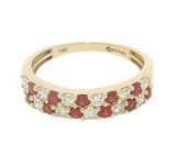 Bold & Elegant 14K Yellow Gold 0.50 Carats Ruby & 0.37 Carats Diamond Ring