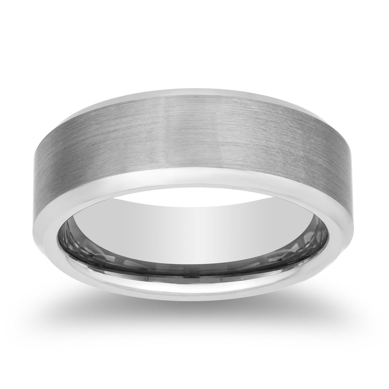 White Tungsten 8 MM Comfort Fit Band