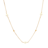 Elegant Pearl Necklaces & Pendants 14K Gold Yellow 4.3-MM Pearls & Carats Tin Cup Pendant Necklce - Inch