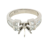 Elegant Diamond Mountings Platinum 0.67 Carats Diamond Accented Semi Mount Ring