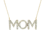 Elegant Diamond Necklaces 14K Yellow Gold  0.473 Carats Diamond "MOM" Necklace - 18 Inch
