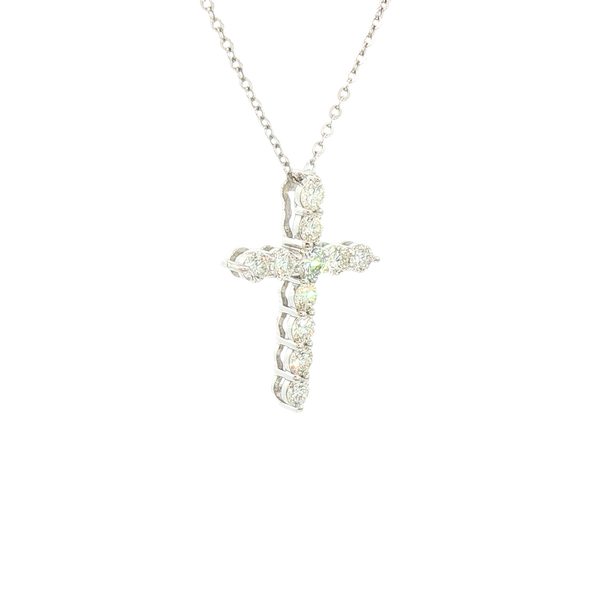 Elegant Diamond Necklaces & Pendants 14K White Gold 0.83 Carats Diamond Cross Pendant