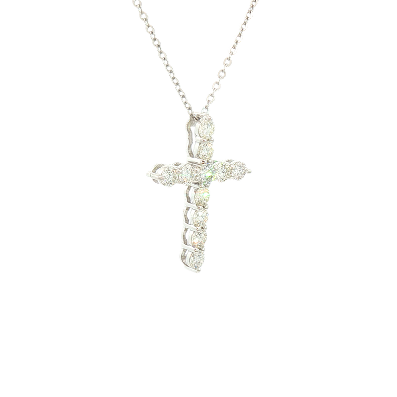Elegant Diamond Necklaces & Pendants 14K White Gold 0.83 Carats Diamond Cross Pendant