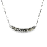 Elegant Diamond Necklaces 18K White Gold Baguette & Round Cut 0.92 Carats Diamond Curved Bar Necklace - 18 Inch