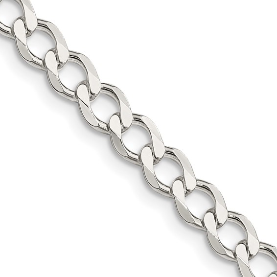 White Sterling Silver Curb Chain