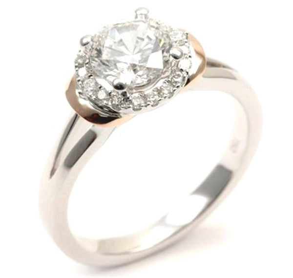 White 18 Karat Gold 0.24 Carats Diamond Semi-Mount Engagement Ring
