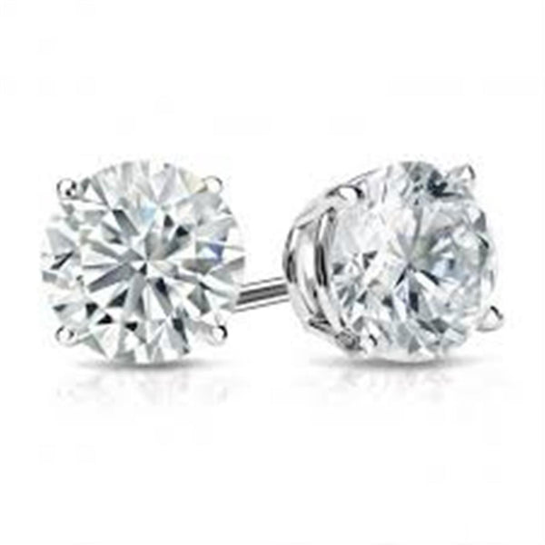 White 14 Karat Gold 0.61 Carats Diamond Stud Earrings