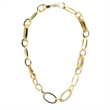 Sophisticated & Timeless Diamond Bracelets 18K Gold Yellow Round Diamond & High Polish Oval Link Bracelet - 1.97 CTW, Size 7 Inch