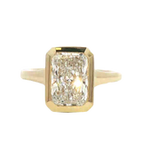 14K Gold Yellow Lab Grown Radiant Diamond Bezel Hidden Collar Engagement Ring - Lab-Grown 3.23 CTW Diamond