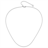 Rhodium Plated Sterling Silver 0.85 MM Spiga Adjustable Chain - 22 Inch