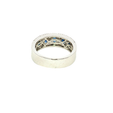 Bold & Elegant 18K White Gold 1.08 Carats Blue Sapphire & 0.62 Carats Diamond Halo Ring