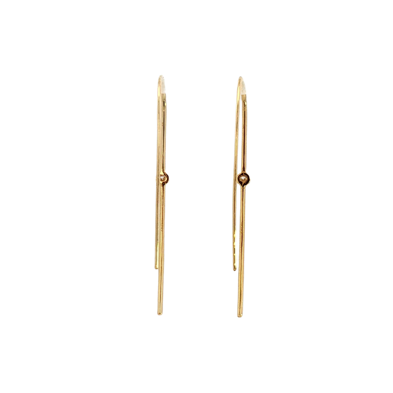 Classic & Contemporary 18K Yellow Gold 0.14 Carats Diamond Threader Earrings
