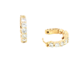 Classic & Contemporary 18K Yellow Gold 1.0 Carat Diamond Small Hoop Earrings