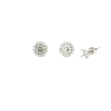 Classic & Contemporary 18K White Gold 0.71 Carats Diamond Jackets & 3.2mm Stud Earrings