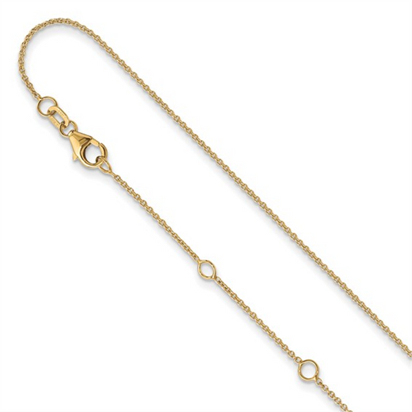 Yellow 10 Karat Gold 1.1mm Cable Link Chain