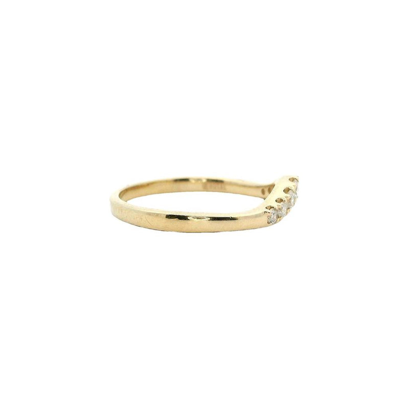 Elegant Diamond Bands 14K Gold Yellow Contoured 1/4 Carats Diamond Anniversary Band