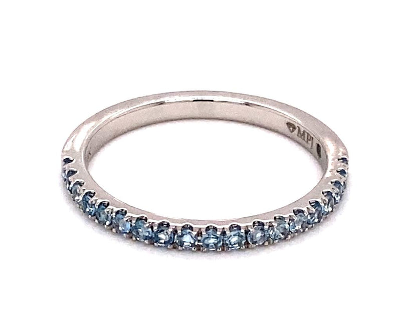 White 14 Karat Gold 0.35 Carats Tourmalines Stackable Ring