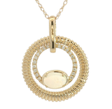 Vibrant Colored Stone Necklaces 14K Yellow Gold 0.30 Carats Opal & 0.09 Carats Diamond Necklace - 18 Inch
