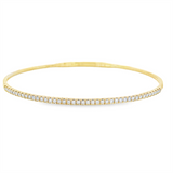 Sophisticated & Timeless Diamond Bracelets 14K Gold Yellow & Titanium 0.50 Carats Flexible Bangle Bracelet - 0.5 CTW, Size 6.75 Inch