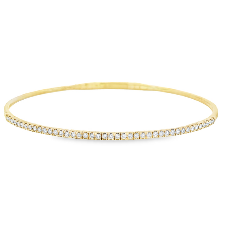 Sophisticated & Timeless Diamond Bracelets 14K Gold Yellow & Titanium 0.50 Carats Flexible Bangle Bracelet - 0.5 CTW, Size 6.75 Inch
