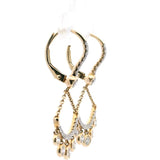 Elegant & Fun Fashion Diamond Earrings 14K Yellow Gold 0.79 Carats Diamond Fringe Bezel Earrings
