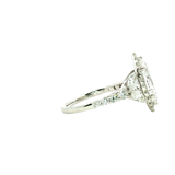 14K Gold White Halo Lab Grown Marquise Diamond Engagement Ring - Lab-Grown 3.04 CTW Diamond