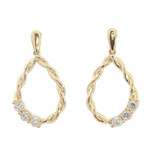 Classic & Contemporary 14K Yellow Gold 0.29 Carats Diamond Dangle Earrings