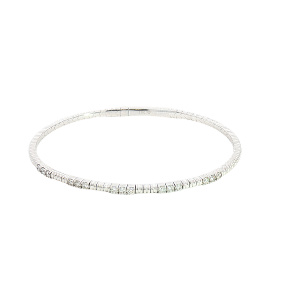 Sophisticated & Timeless Diamond Bracelets 18K White Gold 0.46 Carats Diamond Bangle Bracelet - 6.25 Inch
