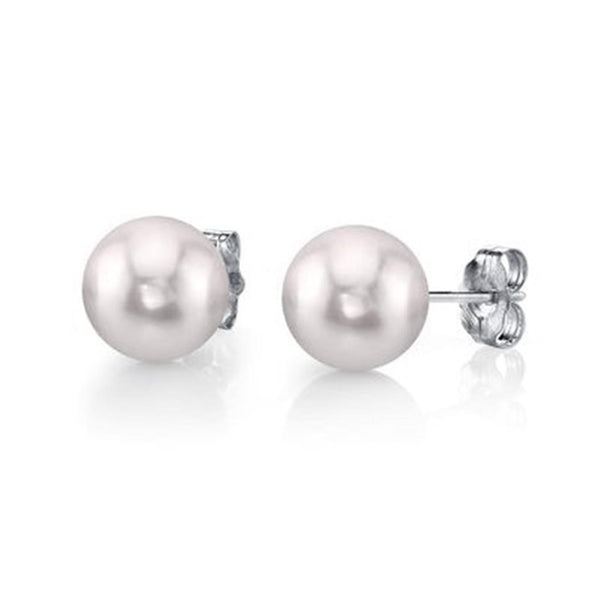 Akoya 6.0 x 6.5 MM Cultured Pearl Stud Earrings