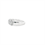 14K White Gold 1.10ctw Diamond Anniversary Band - Five Stone with Halo Design