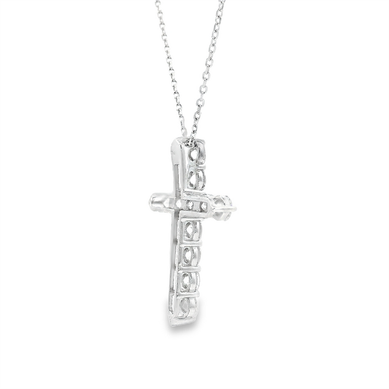 Elegant Diamond Necklaces 14K Gold White 1.16 Carats Lab Grown Large 23.4x17.3mm Pendant Necklace - 19 Inch