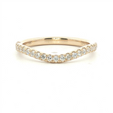 Elegant Diamond Bands 14K Gold Yellow Contoured 1/4 Carats Diamond Anniversary Band