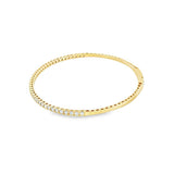 Sophisticated & Timeless Diamond Bracelets 14K Yellow Gold 1.02 Carats Diamond Flexible Bangle Bracelet - 6.75 Inch